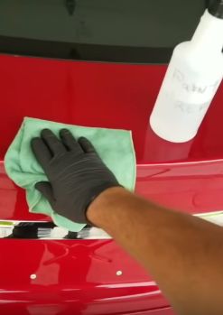 Ceramic Car Coating Paint Protection Detail With Wiping Down Entire Exterior With Ceramic Specialized Prep Spray