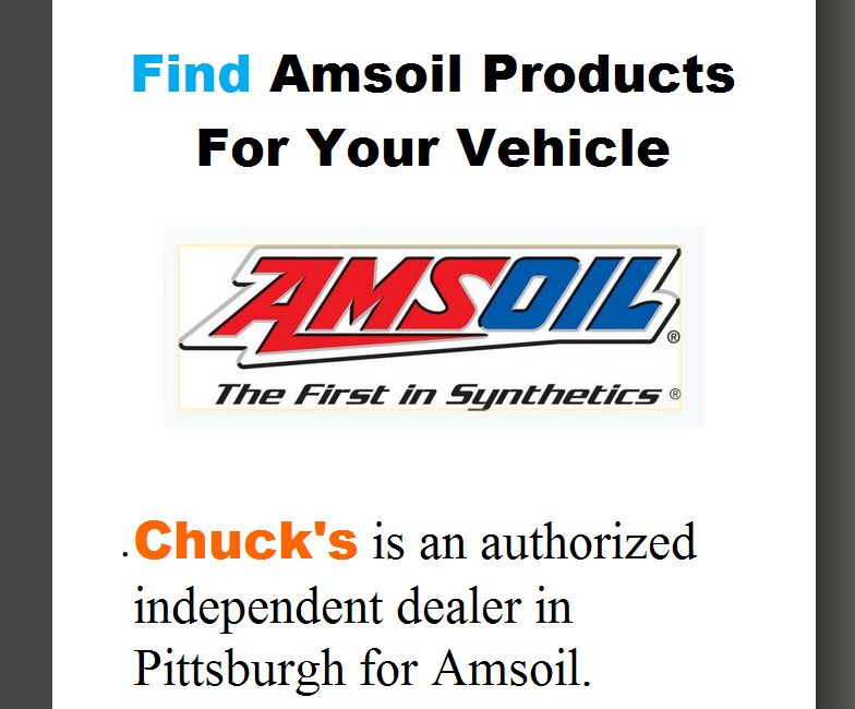 Amsoil Products - Synthetic Lubricants, Motor Oil, Fuel Additives, Oil Filters, Air Filters